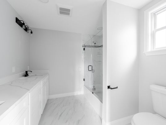 Bathroom, Glass Shower, Interior, Marble, Marble Walls