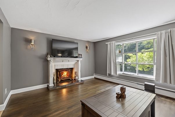 Fireplace, Interior, Wood Texture Flooring
