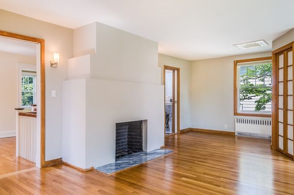 Empty room, Fireplace, Interior, Wood Texture Flooring