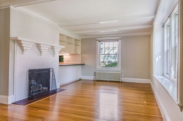 Empty room, Fireplace, Interior, Wood Texture Flooring
