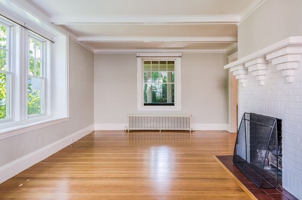 Empty room, Fireplace, Interior, Wood Texture Flooring