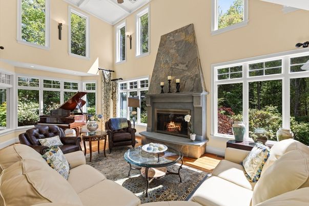 Fireplace, Interior, Living room, Piano