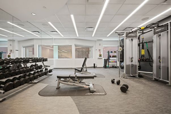 Fitness Equipment, Gym, Interior, Recessed Lighting