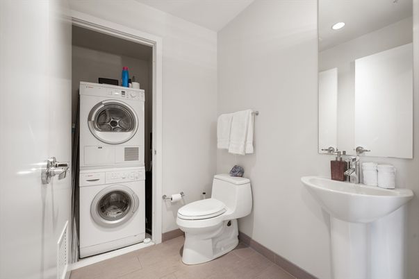 Bathroom, Interior, Recessed Lighting, Utility Closets, Washer