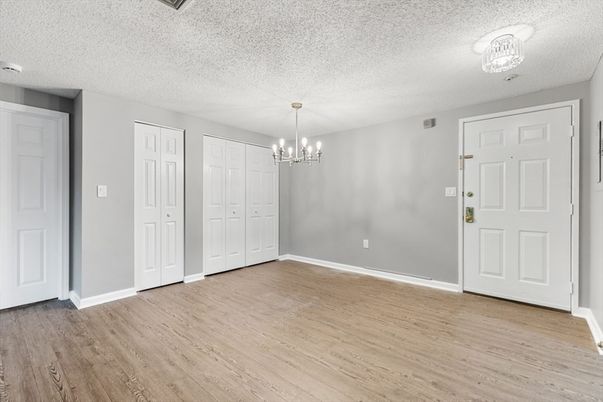 Chandelier, Empty room, Interior, Wood Texture Flooring