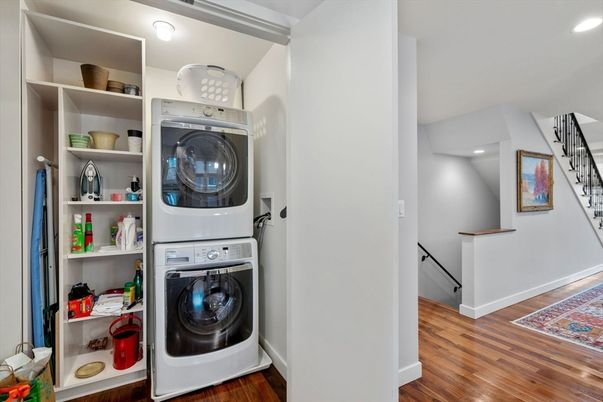 Interior, Recessed Lighting, Utility Closets, Washer, Wood Texture Flooring