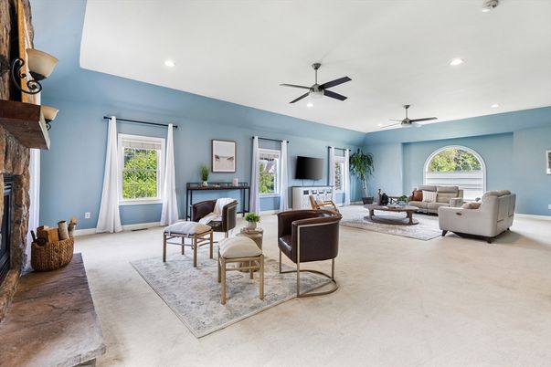 Fireplace, Interior, Living room, Recessed Lighting