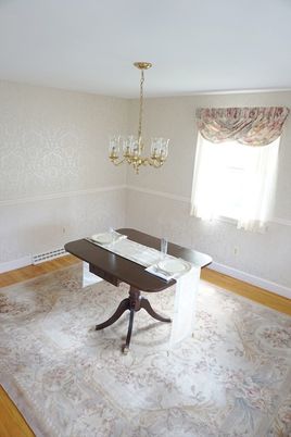Chandelier, Dining room, Interior, Marble, Wood Texture Flooring