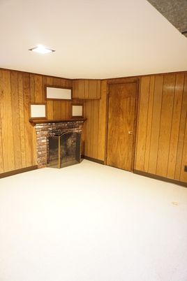 Fireplace, Interior, Recessed Lighting, Wooden Walls