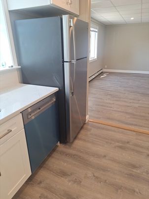 Interior, Kitchen, Recessed Lighting, Wood Texture Flooring