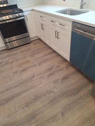 Interior, Kitchen, Stainless Steel Appliances, Wood Texture Flooring