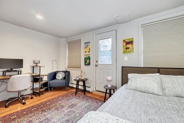 Bedroom, Home Office, Interior, Recessed Lighting, Wood Texture Flooring