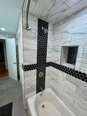 Bathroom, Interior, Marble Walls, Recessed Lighting