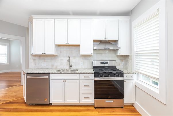 Interior, Kitchen, Stainless Steel Appliances, Wood Texture Flooring