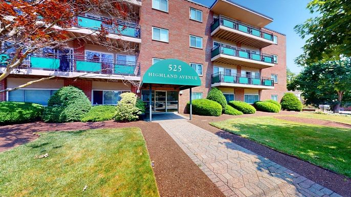 Backyard, Exterior, Facade, Brick Facade, Condo Building