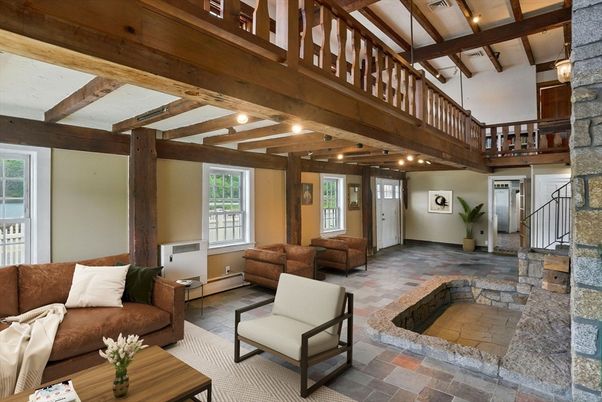 Interior, Living room, Wooden Beams
