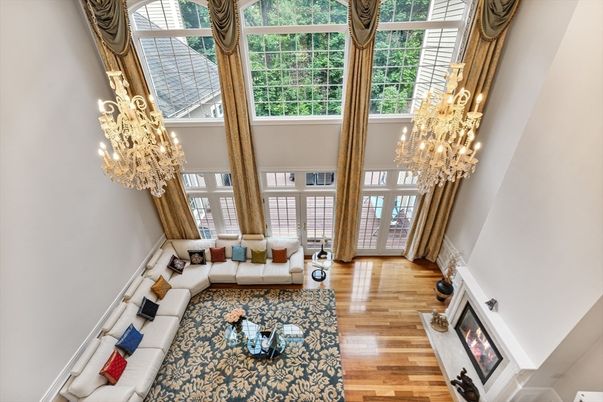 Chandelier, Fireplace, Interior, Living room, Wood Texture Flooring