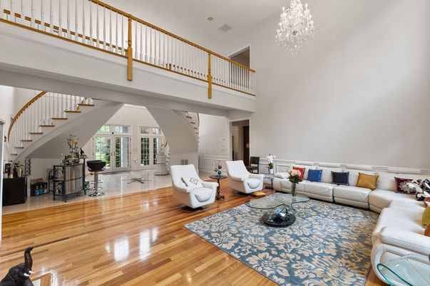 Chandelier, Interior, Living room, Wood Texture Flooring