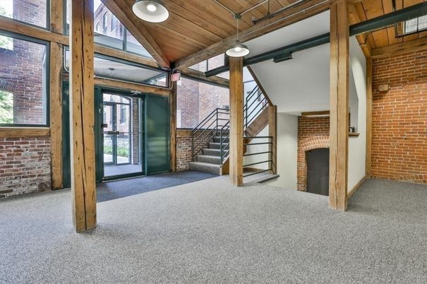 Empty room, Interior, Pendant Lights, Stone Walls, Wooden Beams, Wooden Ceilings