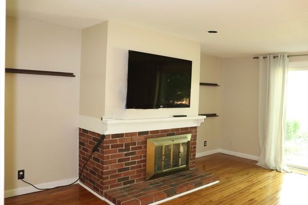 Fireplace, Interior, Wood Texture Flooring