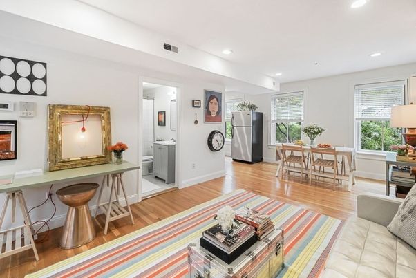 Dining room, Interior, Recessed Lighting, Washer, Wood Texture Flooring