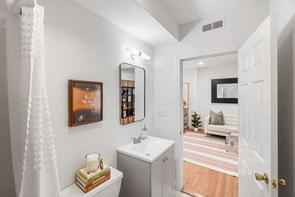 Bathroom, Bedroom, Interior, Recessed Lighting, Wood Texture Flooring