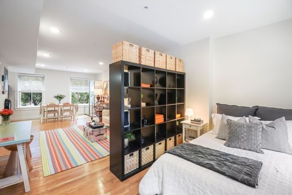 Bedroom, Dining room, Interior, Recessed Lighting, Wood Texture Flooring