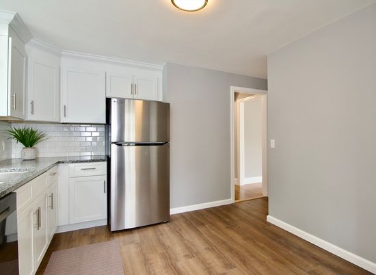 Interior, Kitchen, Stainless Steel Appliances, Wood Texture Flooring