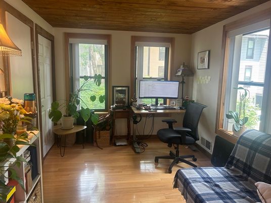 Home Office, Interior, Wooden Ceilings, Wood Texture Flooring