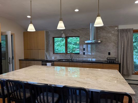 Interior, Kitchen, Pendant Lights, Recessed Lighting, Stainless Steel Appliances