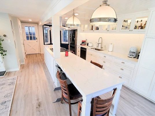 Interior, Kitchen, Recessed Lighting, Wood Texture Flooring
