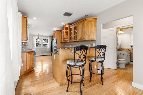 Bathroom, Interior, Kitchen, Recessed Lighting, Wood Texture Flooring