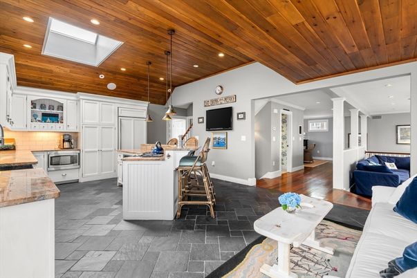 Interior, Kitchen, Pendant Lights, Recessed Lighting, Wooden Ceilings