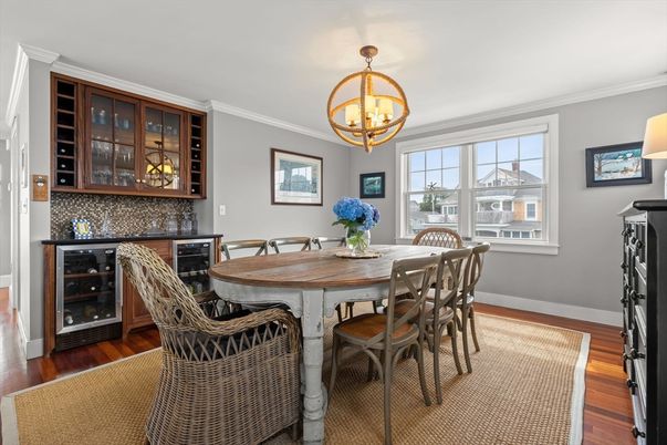 Chandelier, Dining room, Interior, Wood Texture Flooring