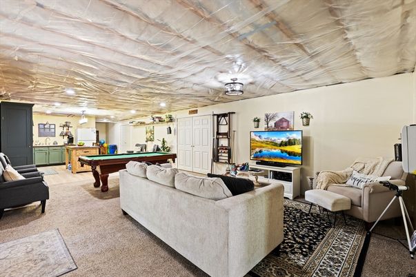 Billiard Table, Game Room, Interior, Living room, Pendant Lights, Recessed Lighting
