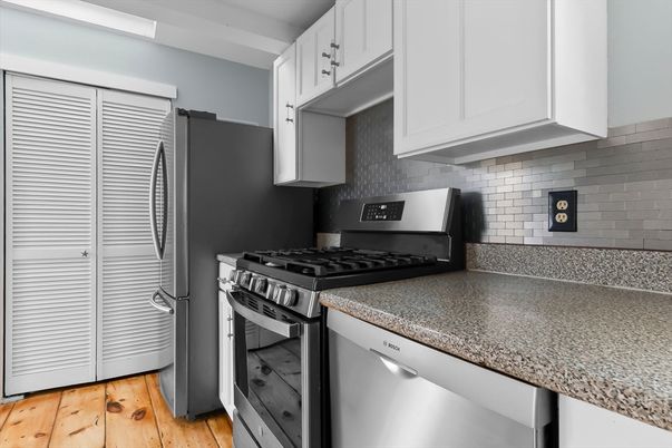 Interior, Kitchen, Stainless Steel Appliances, Wood Texture Flooring