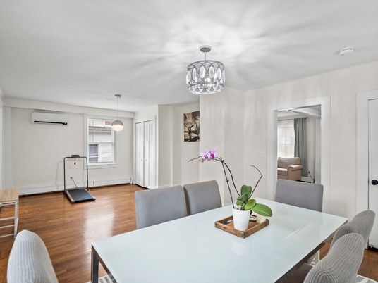 Chandelier, Dining room, Interior, Pendant Lights, Wood Texture Flooring
