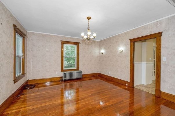 Chandelier, Empty room, Interior, Wood Texture Flooring