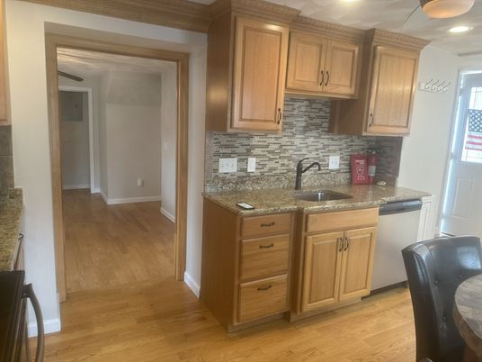 Interior, Kitchen, Recessed Lighting, Wood Texture Flooring