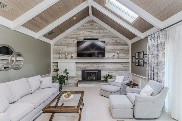 Fireplace, Interior, Living room, Stone Walls, Wooden Ceilings