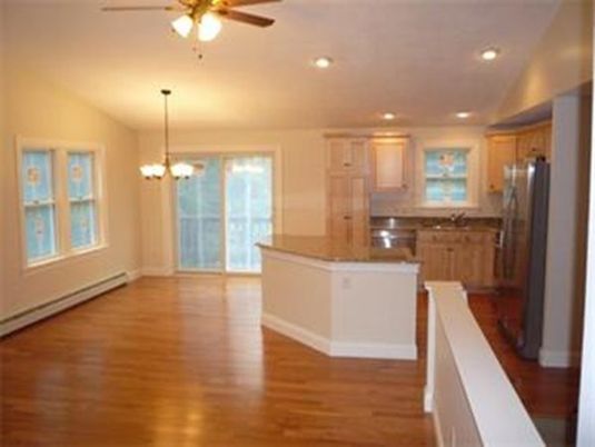Chandelier, Interior, Kitchen, Pendant Lights, Recessed Lighting, Wood Texture Flooring