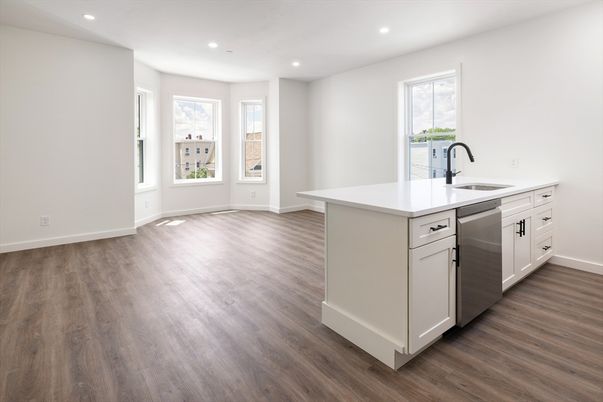 Interior, Kitchen, Recessed Lighting, Wood Texture Flooring
