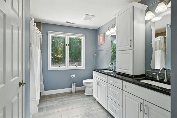 Bathroom, Dual Sink Vanities, Interior, Wood Texture Flooring