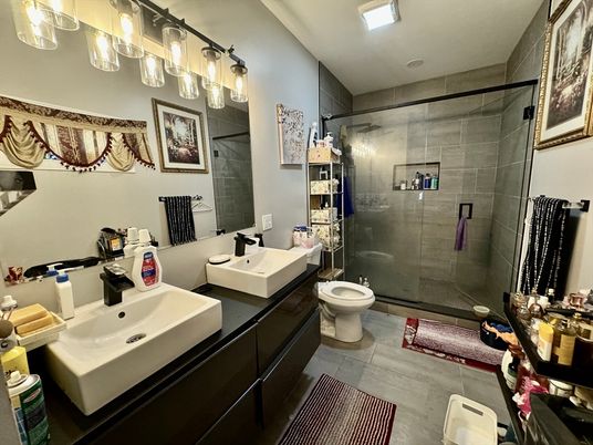 Bathroom, Dual Sink Vanities, Glass Shower, Interior