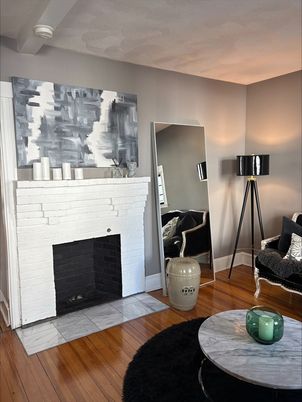 Fireplace, Interior, Wood Texture Flooring