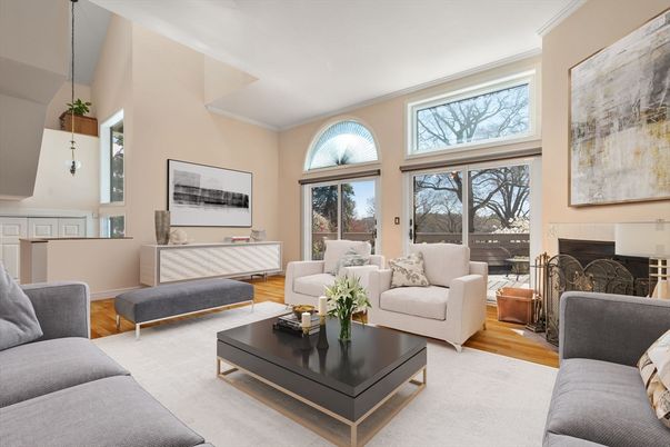 Fireplace, Interior, Living room, Pendant Lights, Wood Texture Flooring