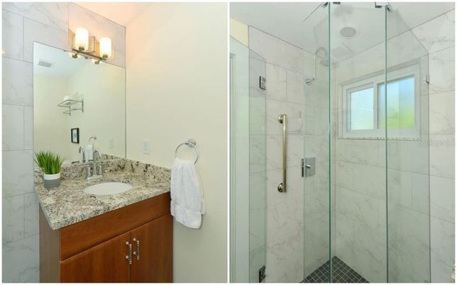 Bathroom, Glass Shower, Interior, Marble Walls