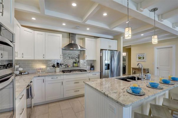 Interior, Kitchen, Pendant Lights, Recessed Lighting, Stainless Steel Appliances
