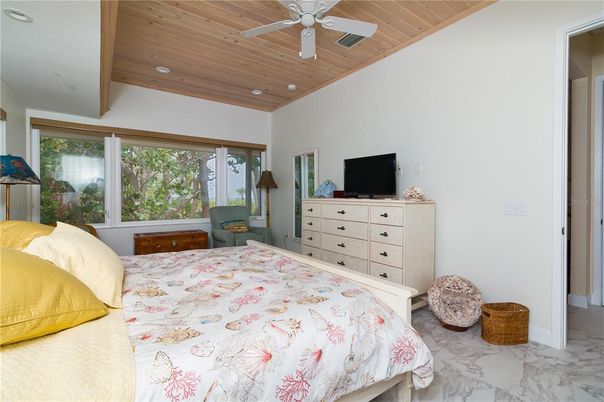 Bedroom, Interior, Marble, Recessed Lighting, Wooden Ceilings