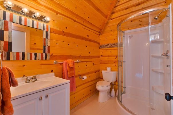 Bathroom, Glass Shower, Interior, Wooden Ceilings, Wooden Walls